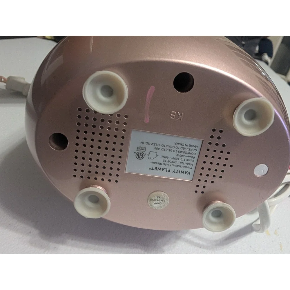 Vanity Planet Aira Ionic Facial Steamer White Rose Gold Model VP01